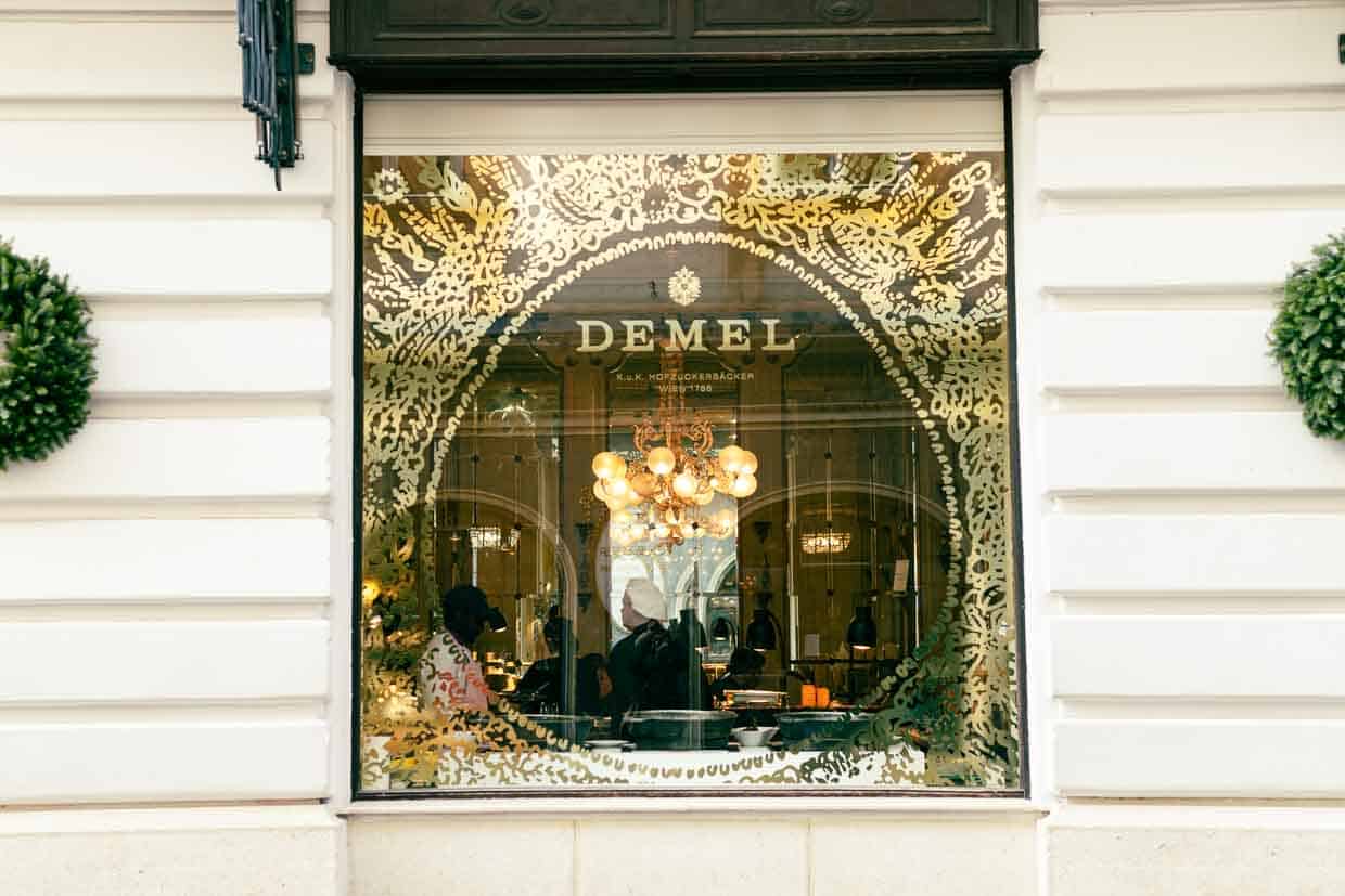 Window of a coffee shop Demel.