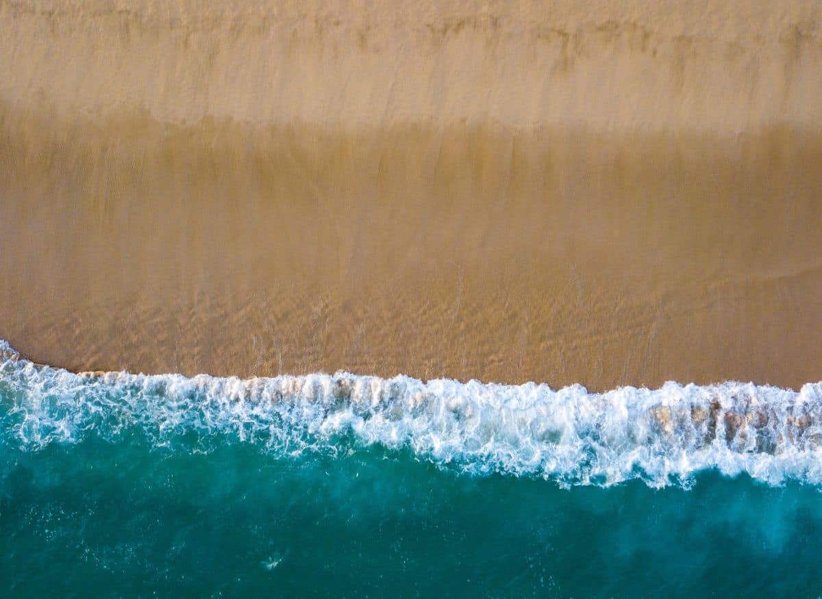 Beach and sand from above.