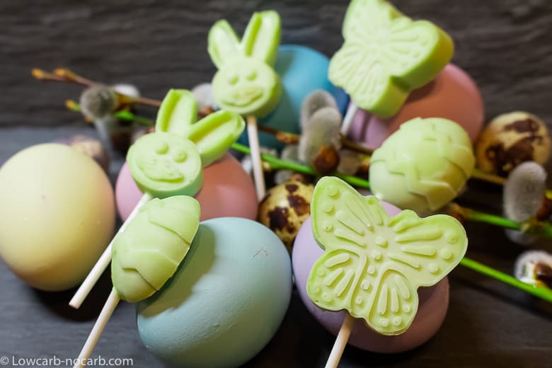 Avocado Popscicles in Easter themed shapes.