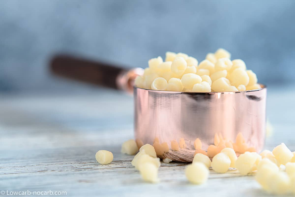 Homemade Sugar-Free White Chocolate Chips. 