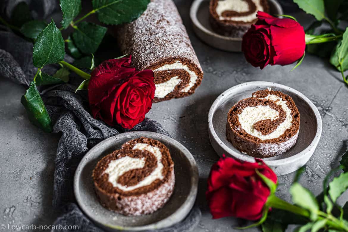 Low Carb Chocolate Roulade. 