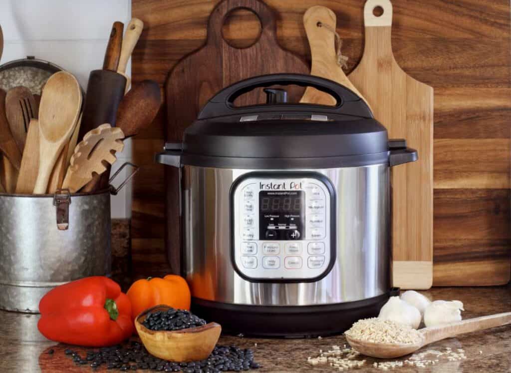 Instant pot on the counter.