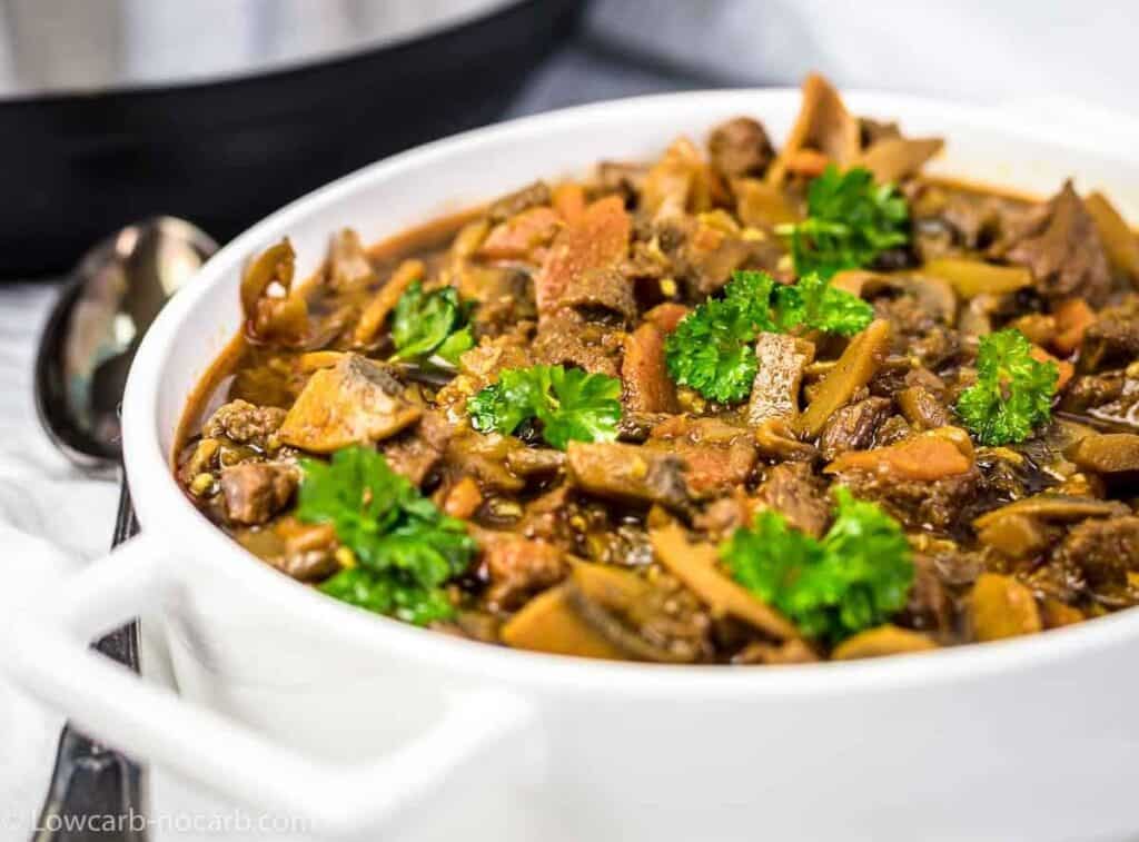 Keto Beef Stew. Photo credit: Low Carb No Carb.