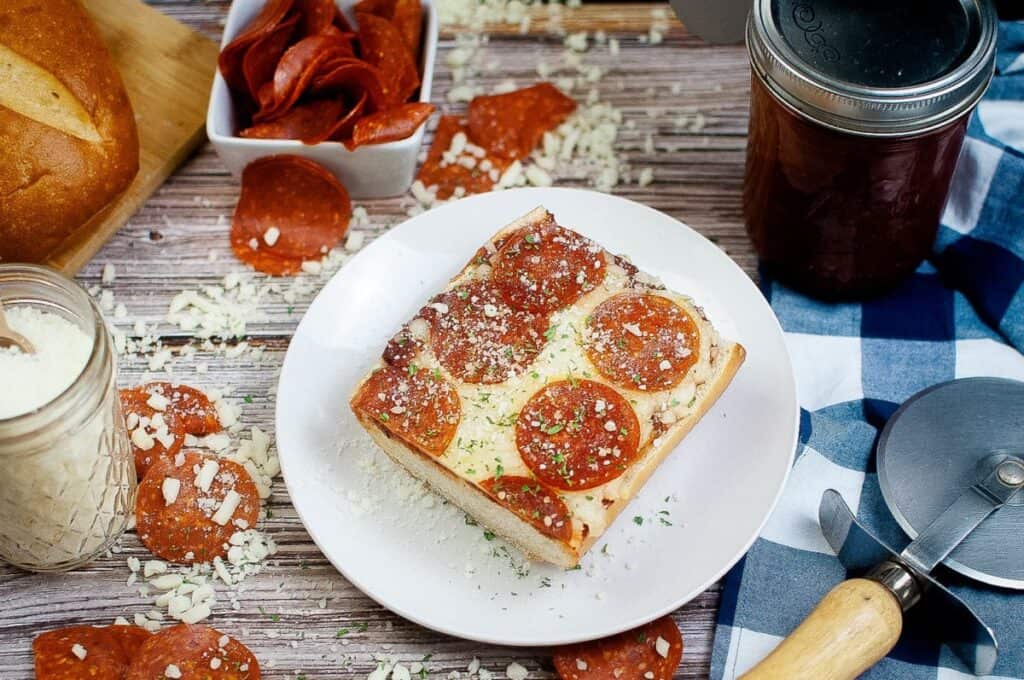 Air Fryer French Bread Pizza. Photo credit: Upstate Ramblings.