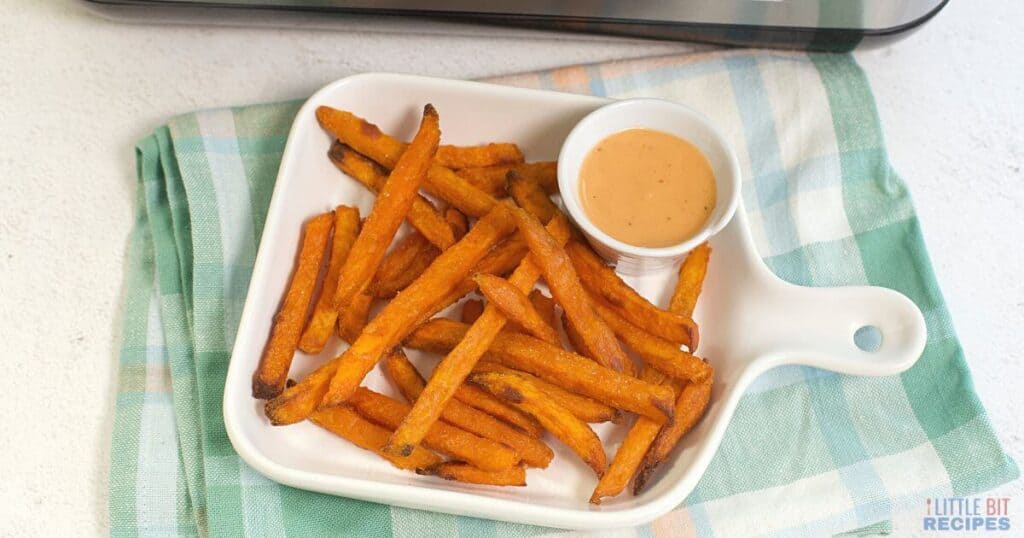 Air fryer frozen sweet potato fries.