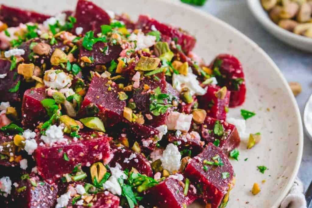 Beet salad with feta.