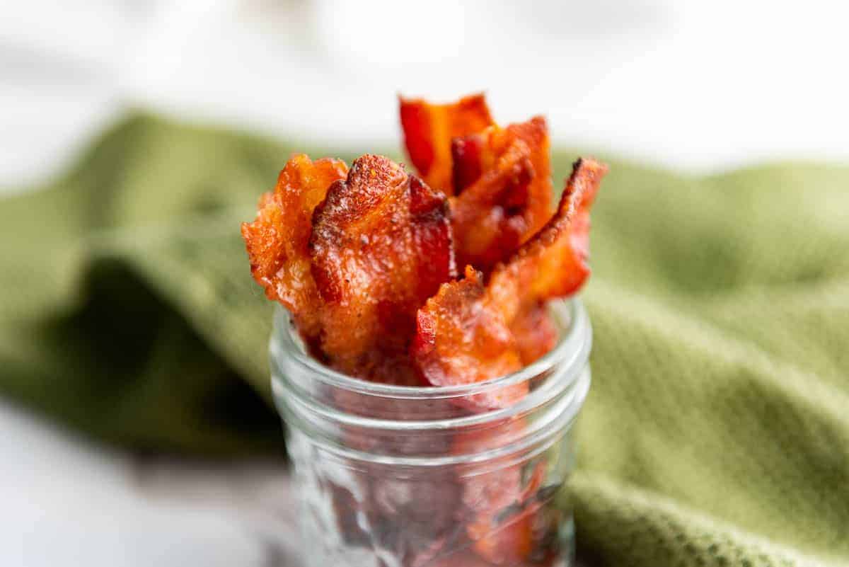 Candied bacon in a jar.