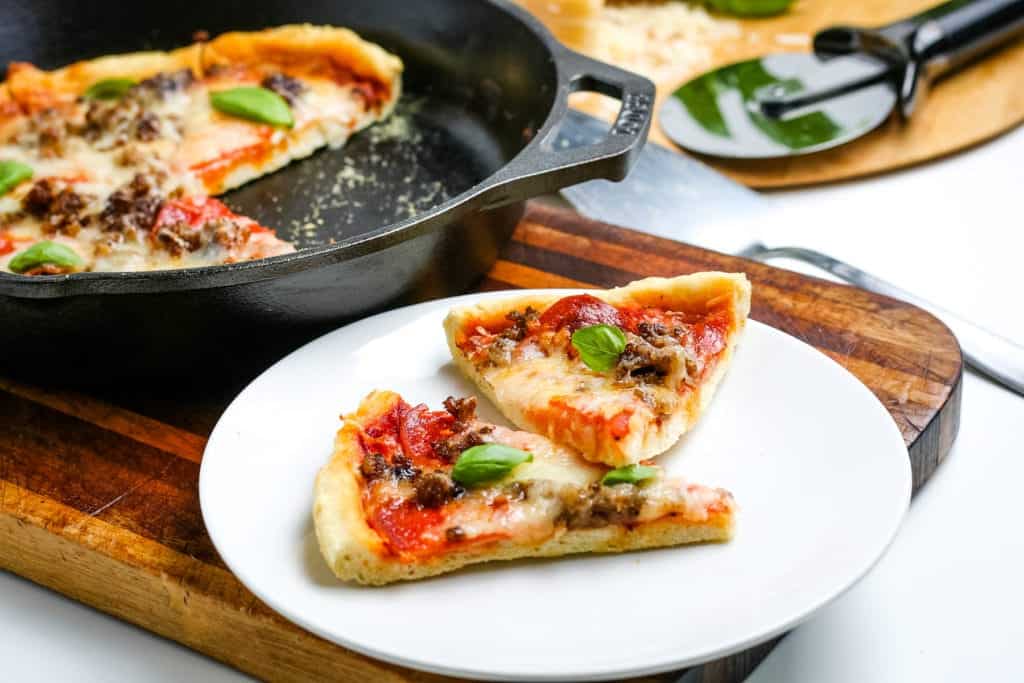 Cast Iron Skillet Pizza. Photo credit: Upstate Ramblings.