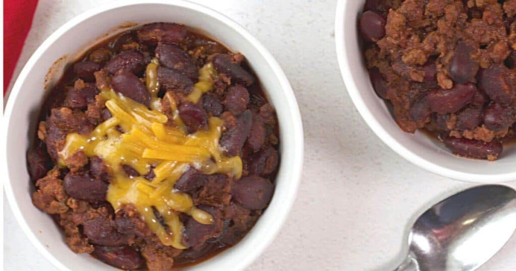 Chili for Two. Photo credit: Little Bit Recipes.