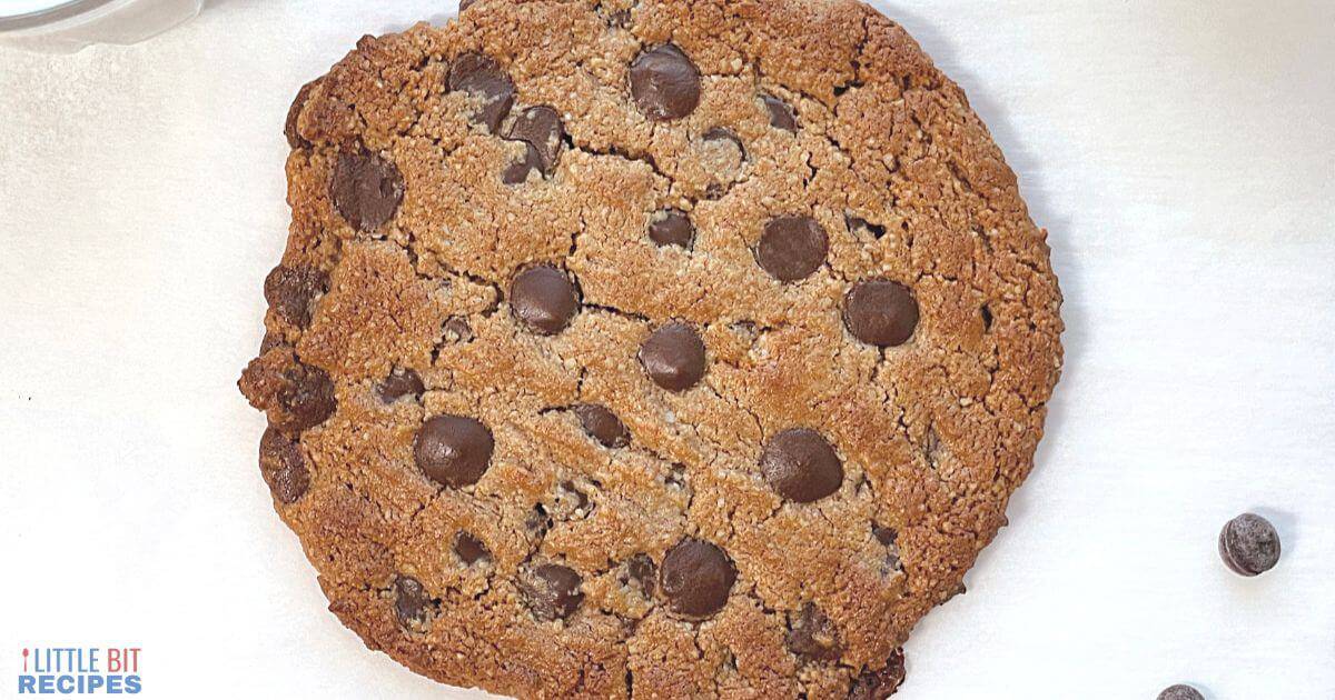 Single-serve chocolate chip cookie.