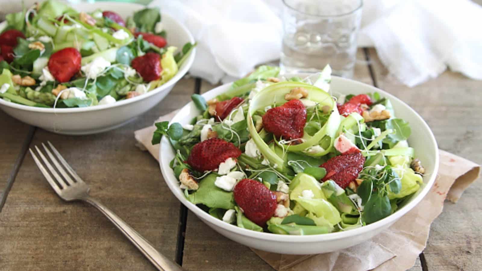 Roasted strawberry feta salad.