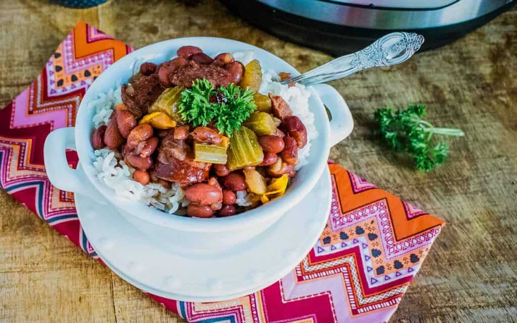 Instant Pot Red Beans and Rice. Photo credit: Upstate Ramblings.