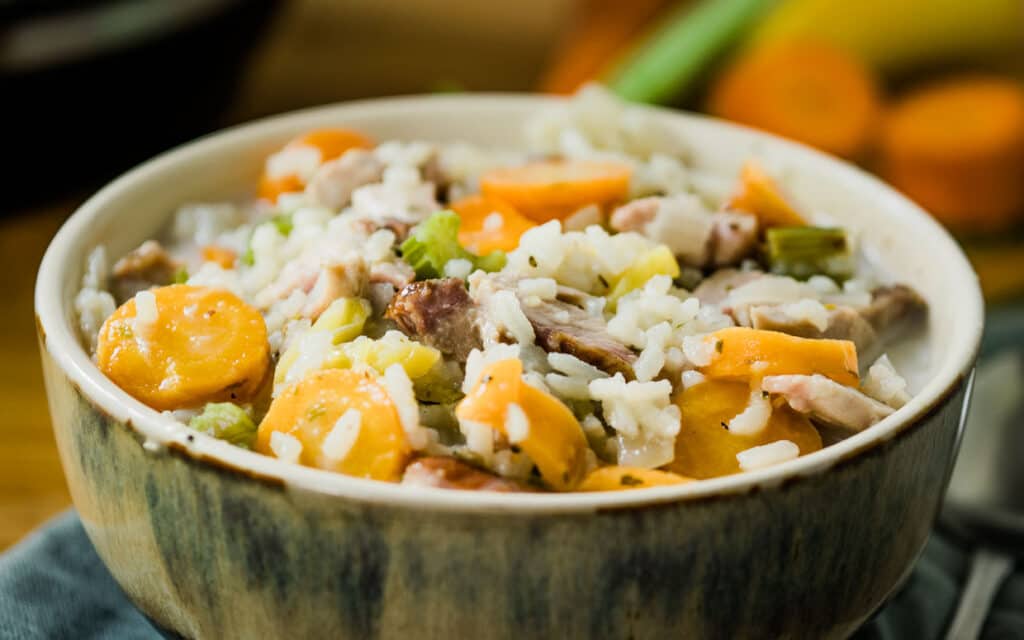 Instant Pot Turkey Soup with Rice. Photo credit: Upstate Ramblings.