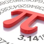 Pi symbol surrounded by numbers.