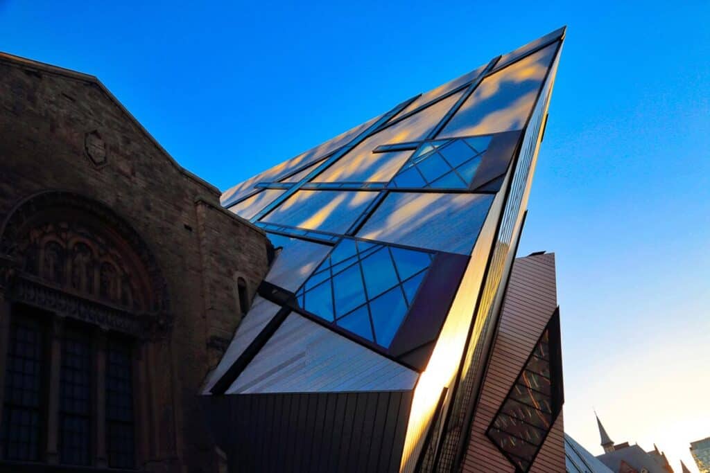 An outside view of the Royal Ontario Museum.