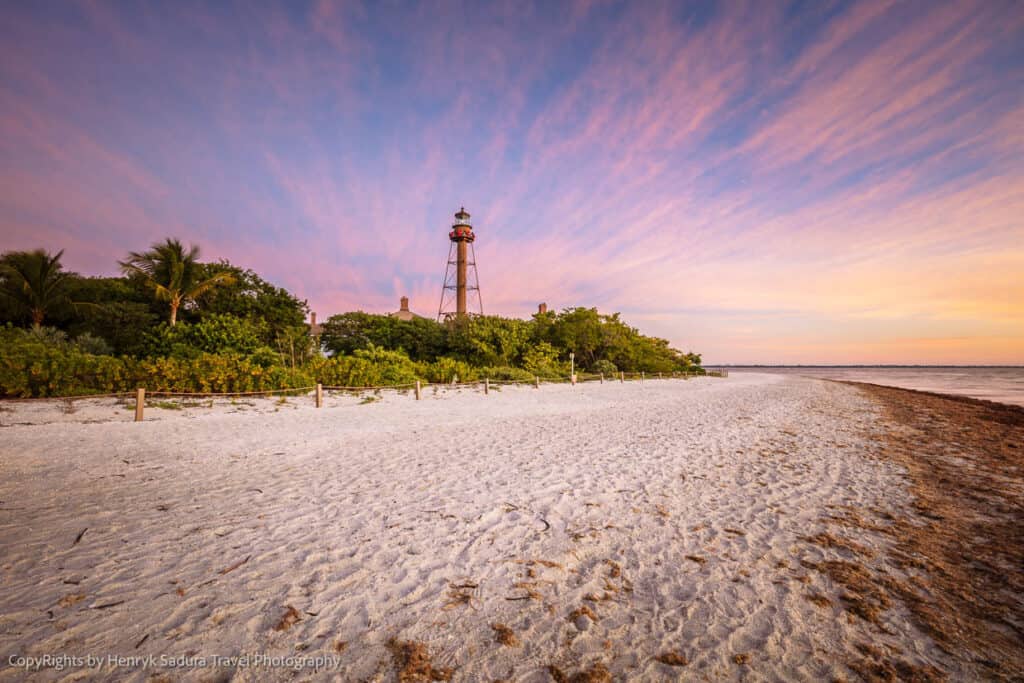 Sanibel Island at sunset.