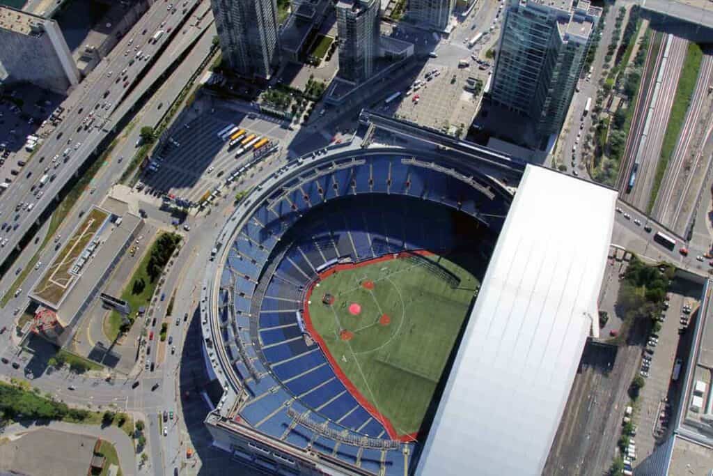 An arial view of the Rogers Centre, Toronto.