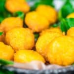 Keto Fried Cheese Balls with parsley.