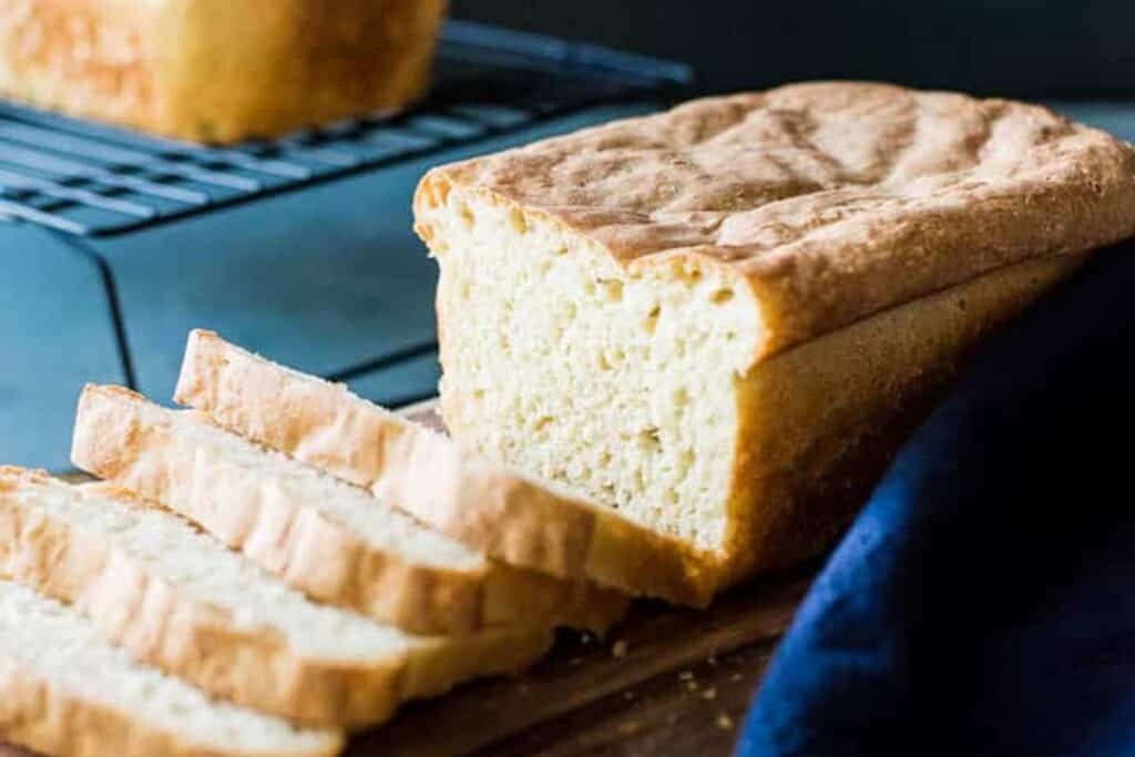 English muffin loaf of bread sliced.