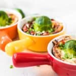 Brussles sprouts inside mini casseroles.