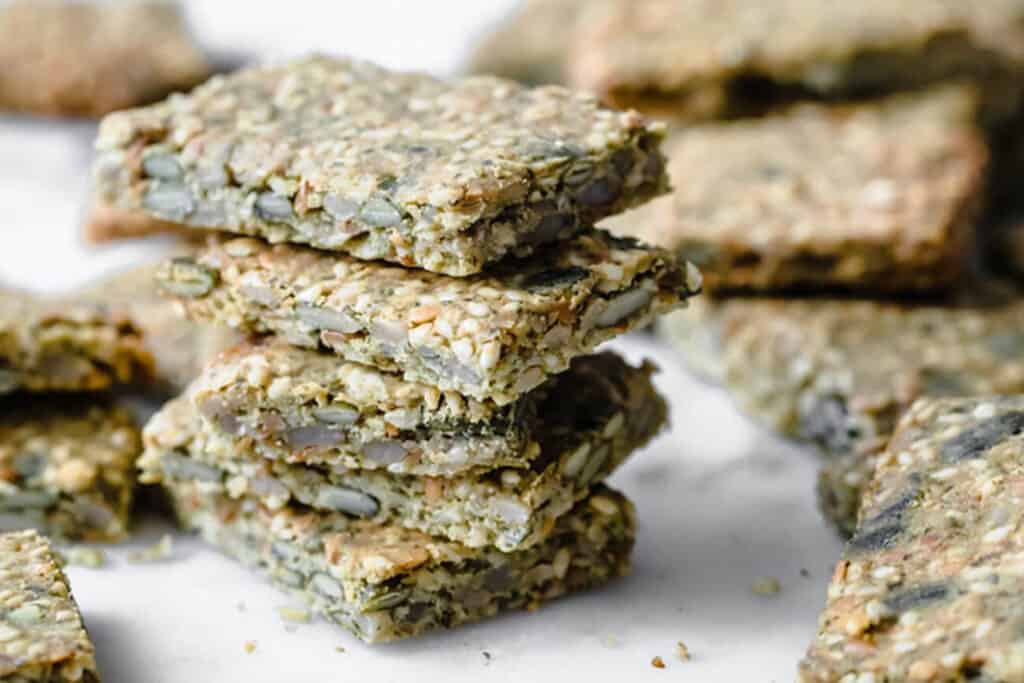 A stack of seed crackers.