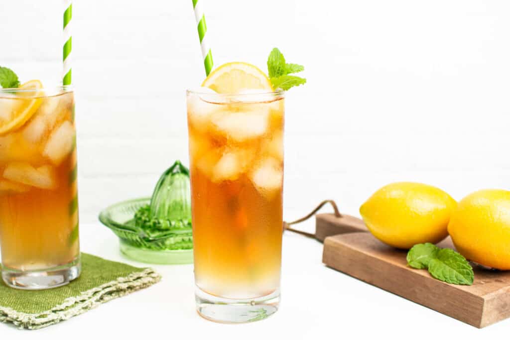 An arnold palmer drink on a white background.