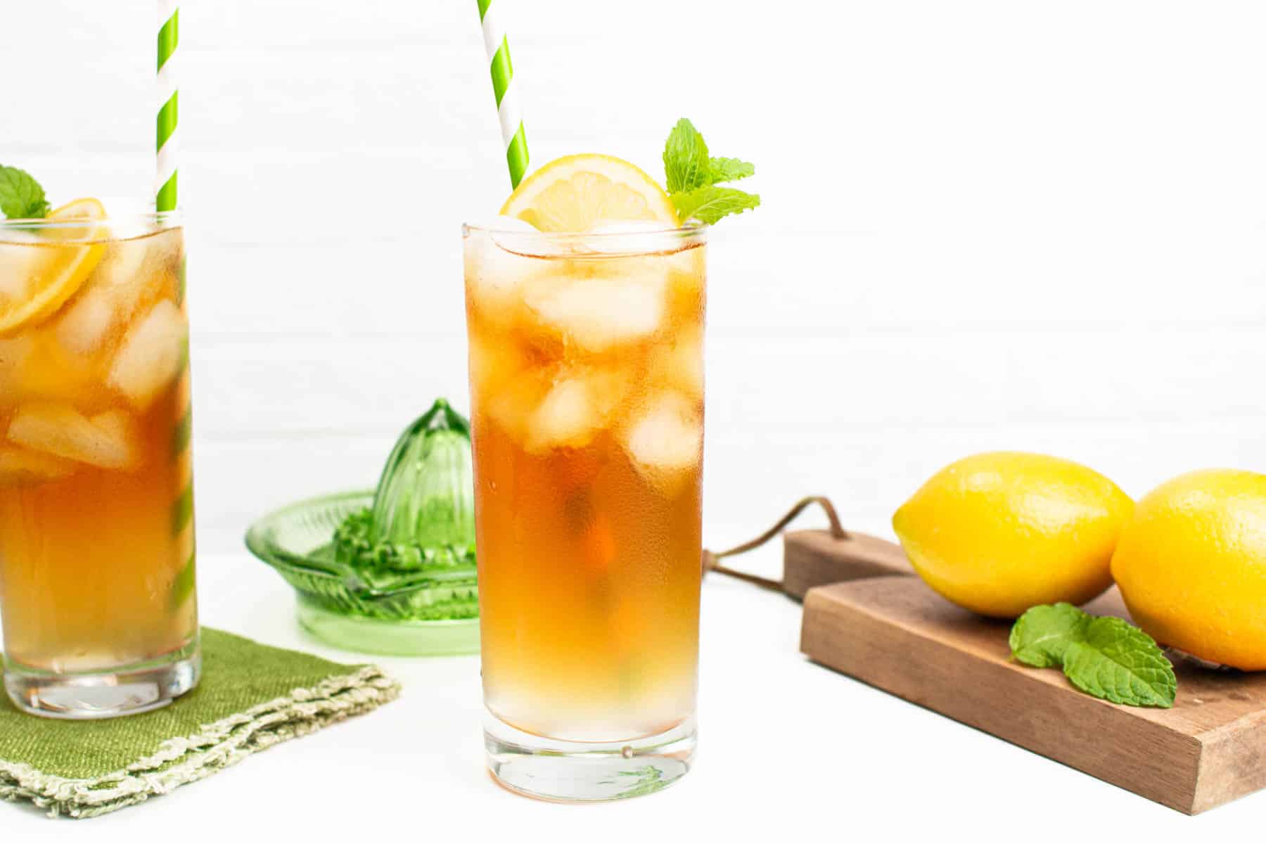 Arnold palmer drink on a white background.