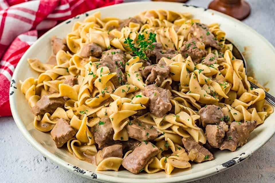 Beef and Noodles with Mushrooms