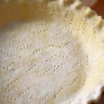 An unbaked pie dough.