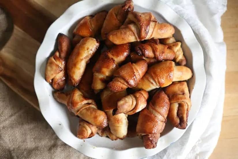 Rugelach on a plate.