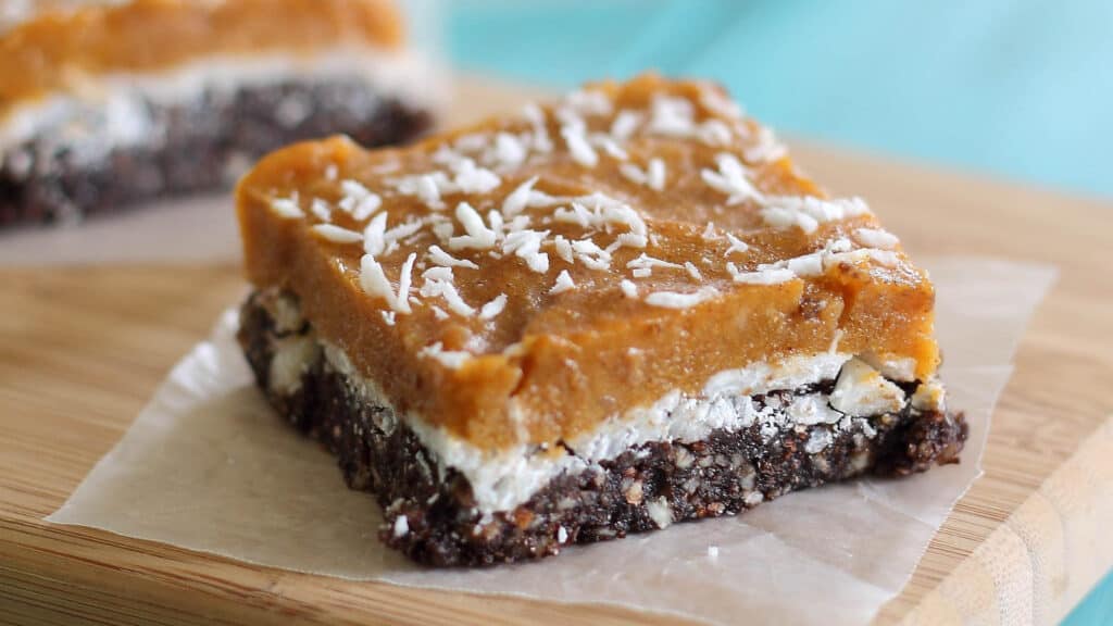 Pumpkin chocolate coconut bars.