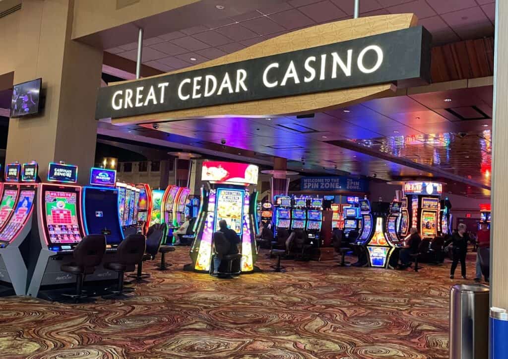 Great Cedar Casino entrance.