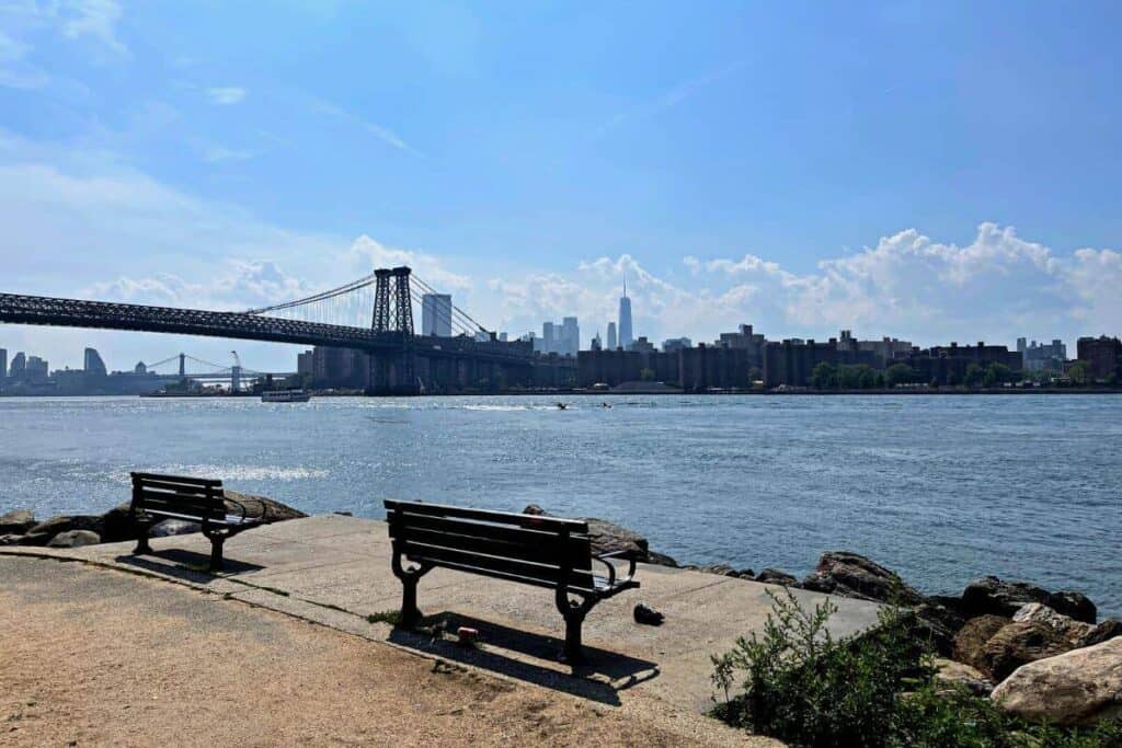 View at Grand Ferry Park Brooklyn NY.