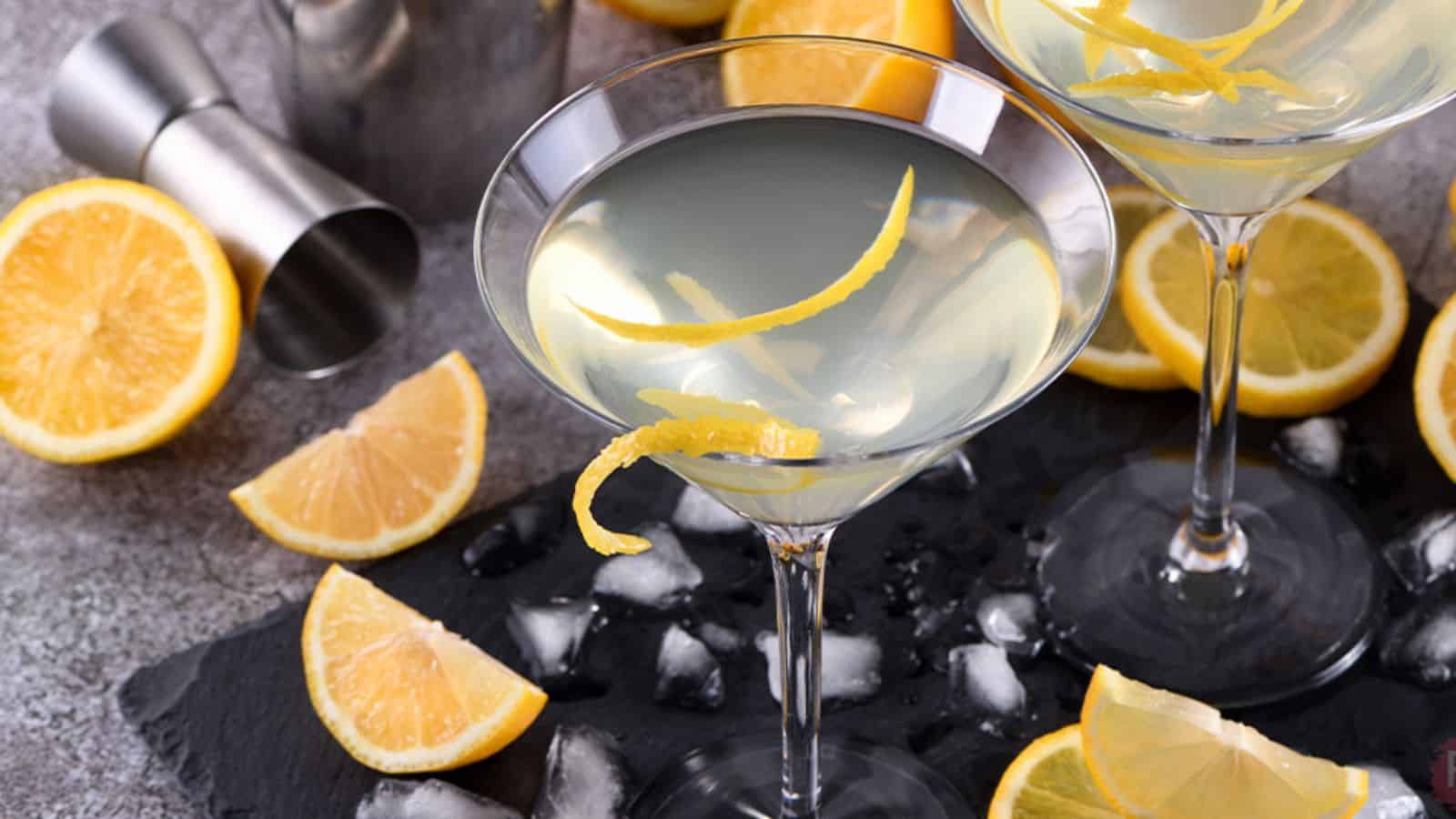 Lemon Drop Martini in glass.
