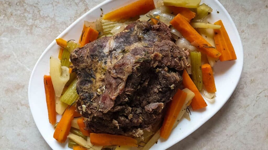 Slow Cooker Pot Roast with carrot and parsnip