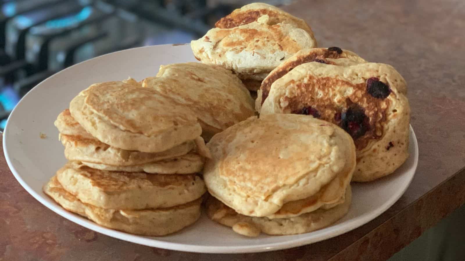 Almond milk pancakes.