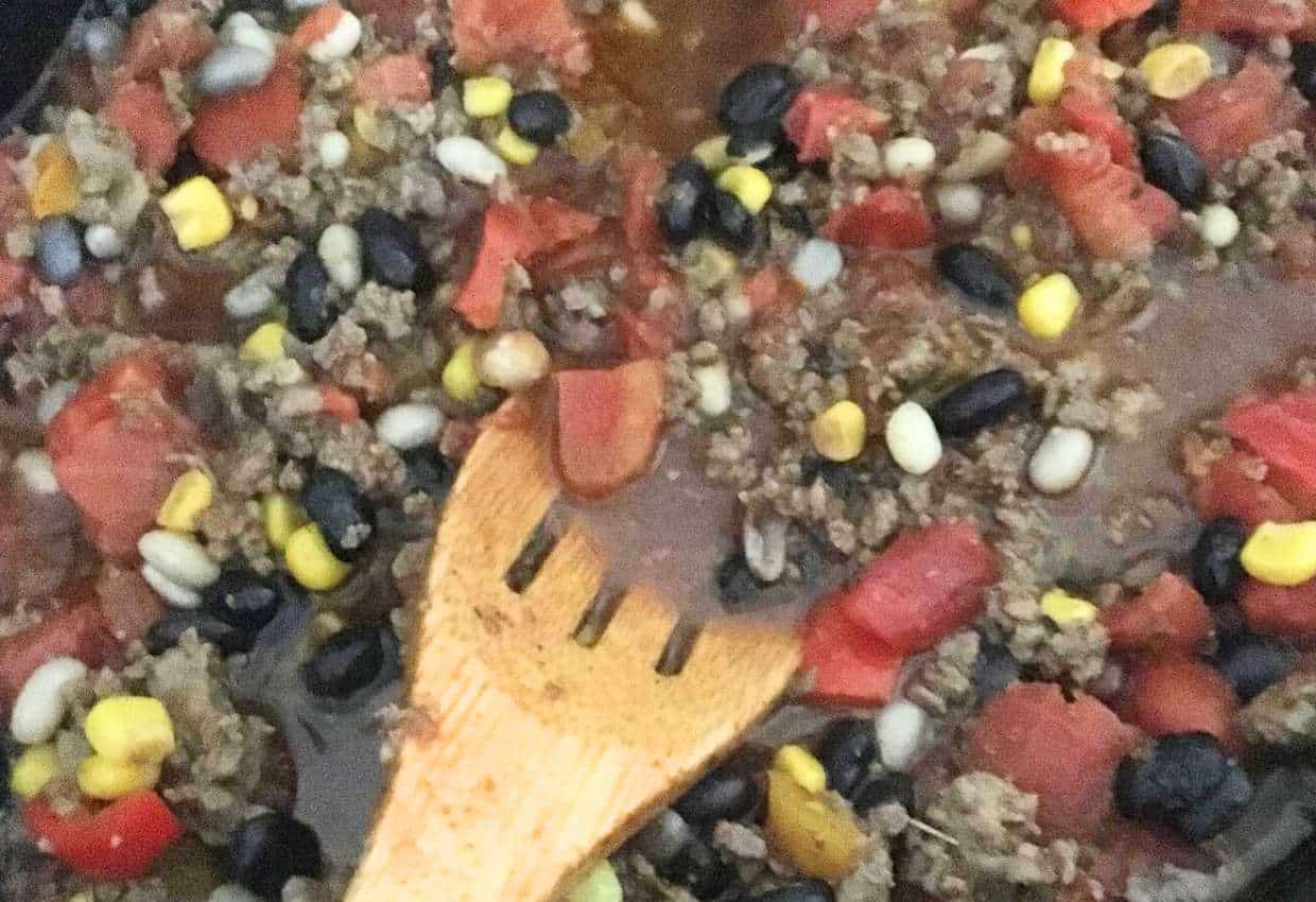 Black Bean Chili Soup in pot.