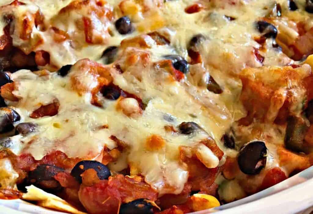 Chicken black bean salsa casserole.