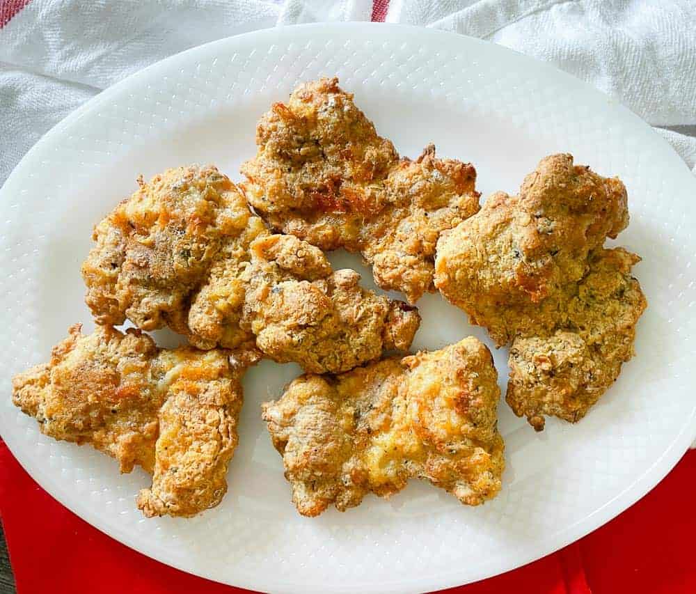 A platter of air fryer fried chicken.