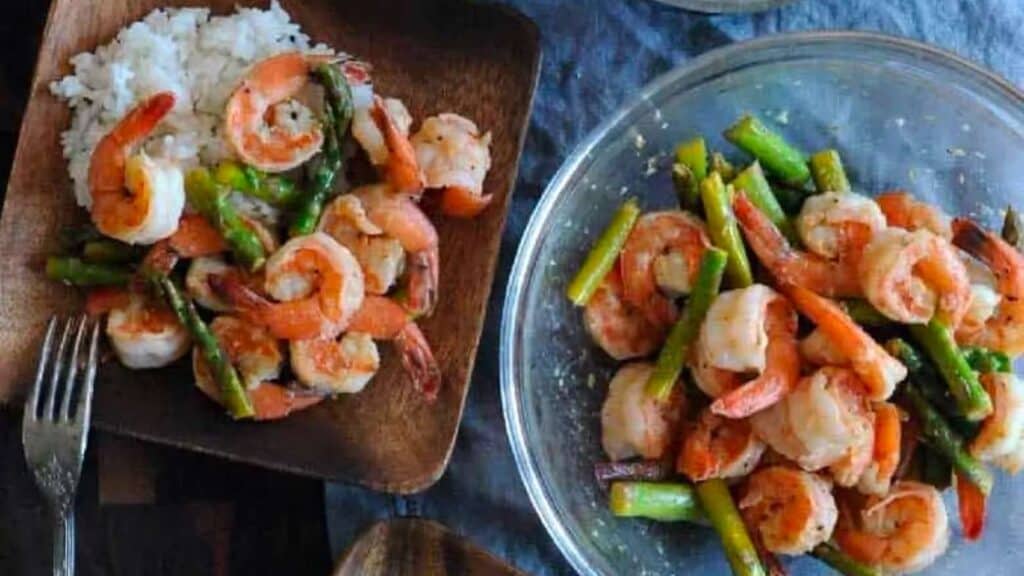 Grilled lemon garlic shrimp on a plate.