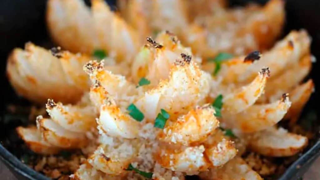 Closeup of grilled bloomin' onion.