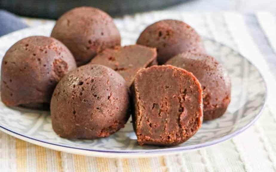 Brownie Bites in front of an Instant Pot.
