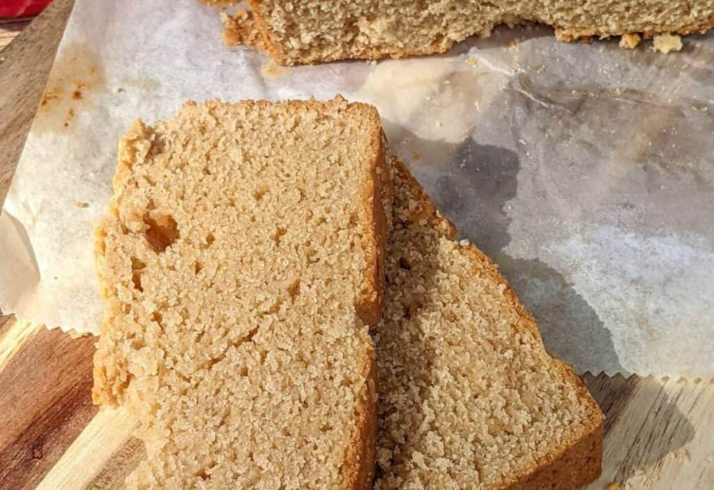 Peanut butter bread slices