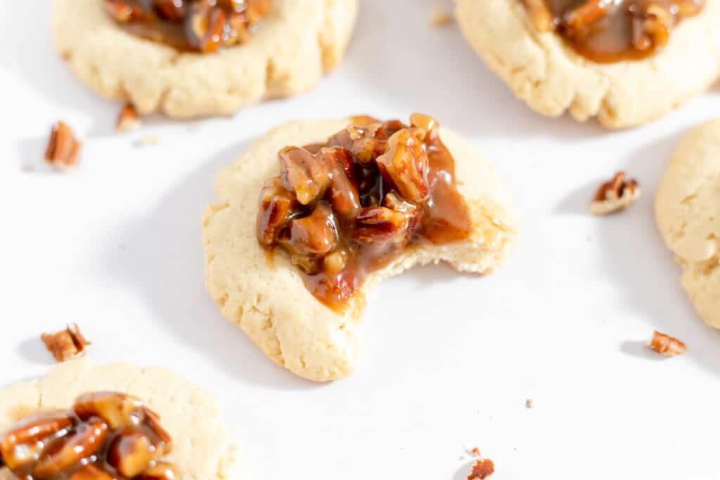 Pecan Pie Cookies on a white background.