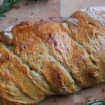 rosemary sourdough bread on cutting board