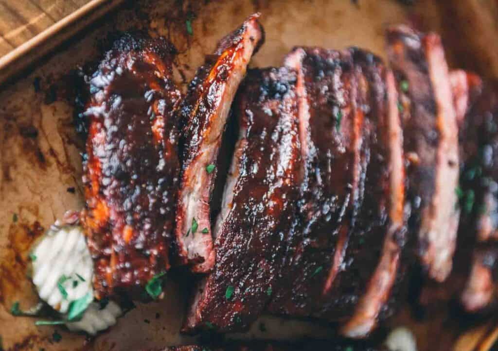 sliced ribs.