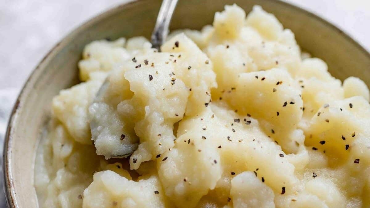 Bowl of stewed potatoes.