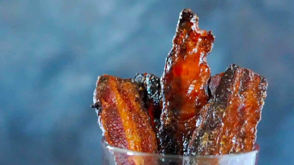 Jar of brown sugar bacon.