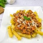 Bolognese Sauce on pasta.
