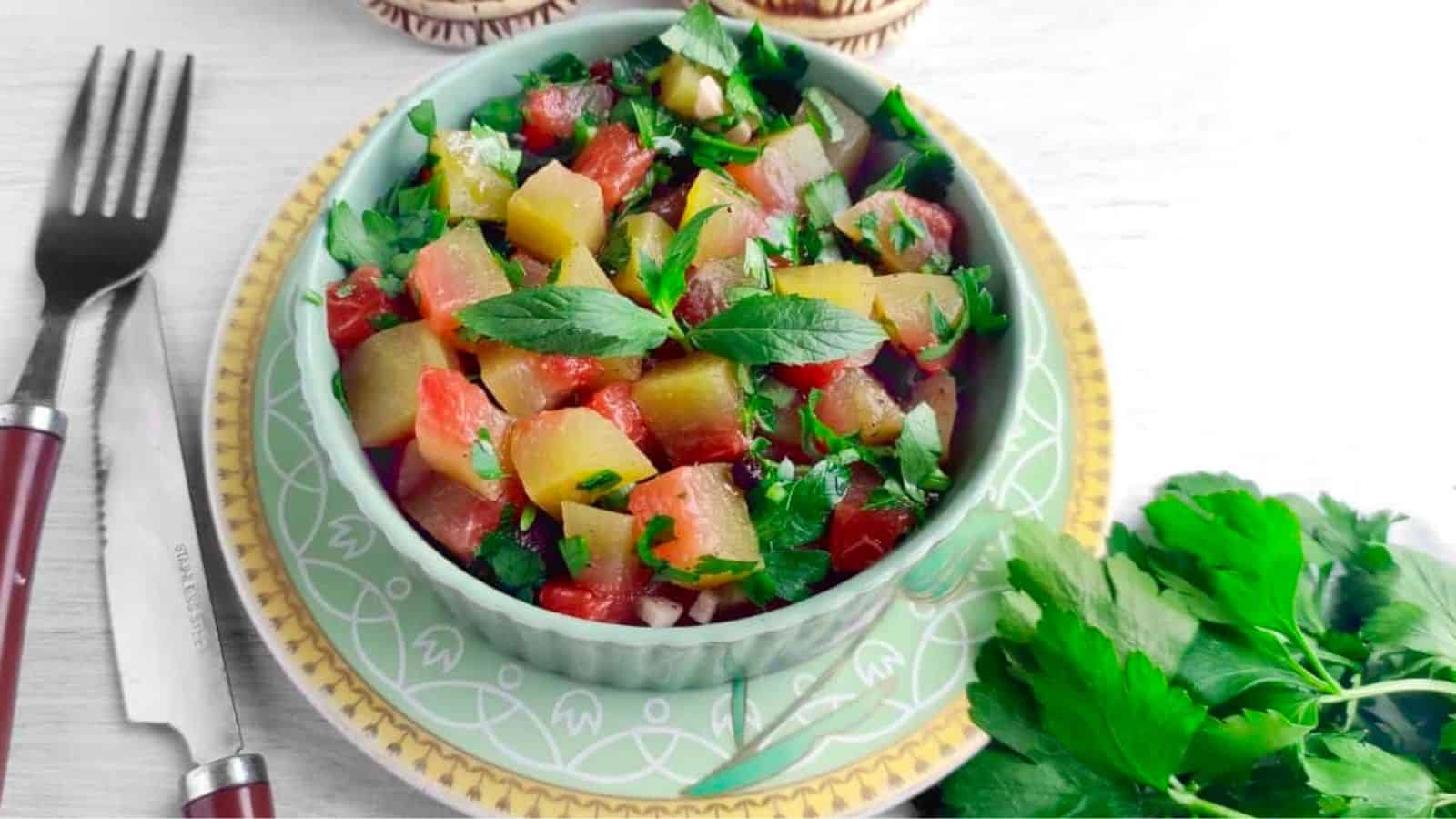 Watermelon rind pickles recipe.